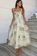 Elegant Printed ALine Floral Dress