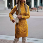 Amelia Statement High Neck Knit Sweater Dress Evening Wear Edit