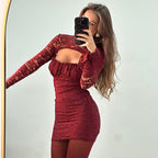 Ingram Mini Dress Maroon
