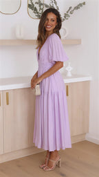 Brunch It Right Midi Dress Purple