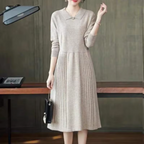 Lorena Boutique Knitted Dress with Collar for Women Premium Wardrobe Essential