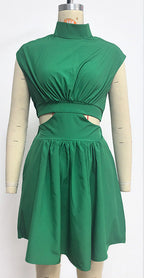 Glorina Mini Dress Dark Green