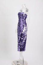 Sparkly Babe Midi Dress Purple