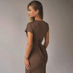 Dreamy Drape Maxi dress Brown