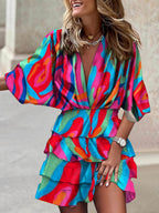 Irregular Bat Sleeve Dress