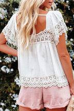 For The Weekend Lace Short Sleeve Top - 5 Colors