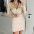 Celia Statement Sequin Dress with V Neck Chic Silhouette Collection