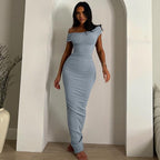 Mystical Off Shoulder Dress Grey