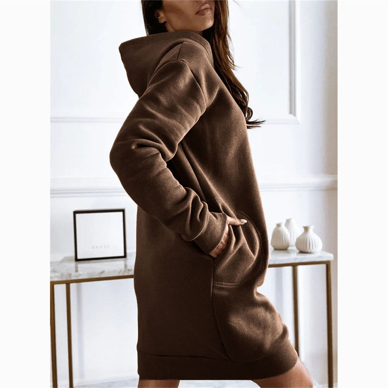 Ileana Womens Hooded Dress Modern Dress for Comfort Fit Design