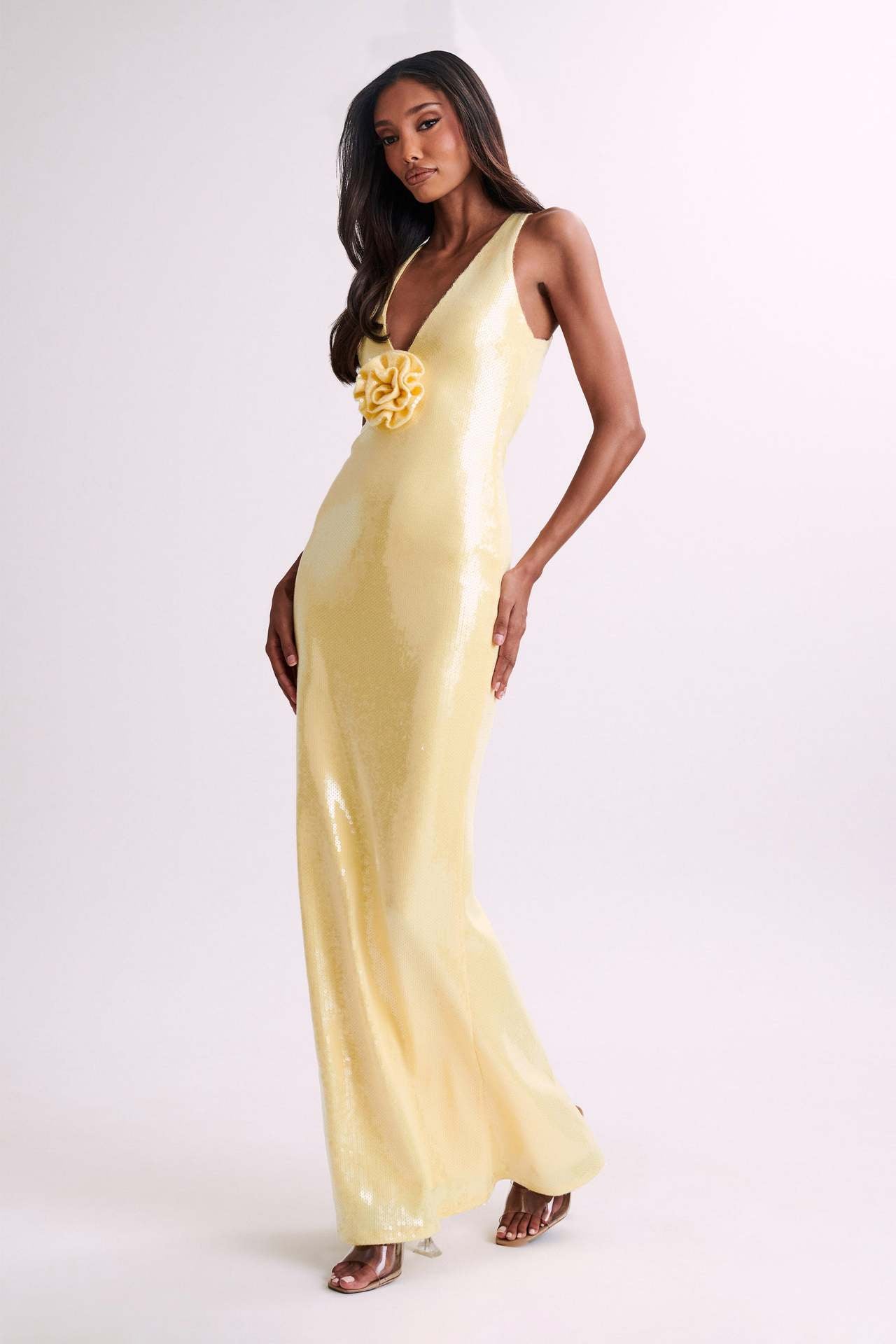 Hexed Bodycon Dress Yellow