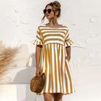 Norma Elevated Striped Summer Dress Statement Occasion Edit
