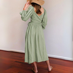 Marina Boutique French Dress with Ruffled Sleeves Designer Edit