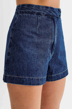 Chic Vibe Denim Sleeveless Two-Piece Suit