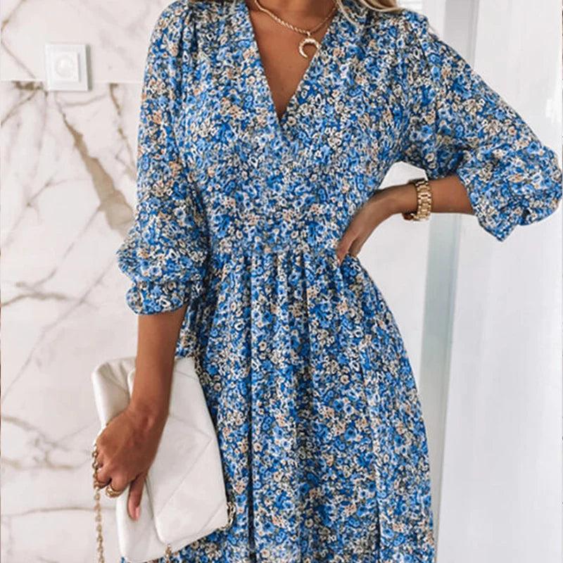 Abigail Minimalist Floral Print Dress for Women Everyday Luxe Edit