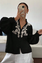 Everyday Luck Floral Embroidered Cotton Top - 5 Colors