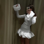 Frostene Off Shoulder Mini Dress White