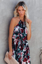 Have Some Fun Floral Print Halter-Neck Maxi Dress