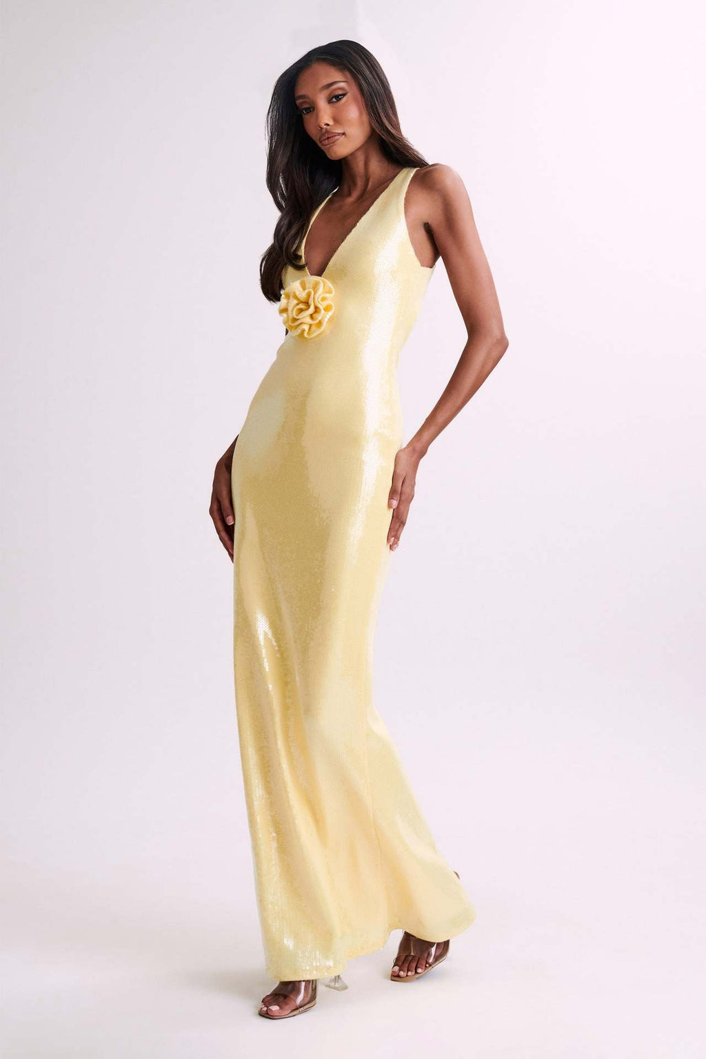 Hexed Bodycon Dress Yellow
