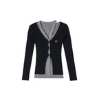Elegant Black Knit Long Cardigan With Hollow Out Design