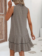 Flowy Print Ruffled Mini Dress