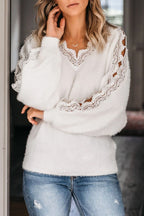 Cozy As Can Be Lace Long Sleeve Sweater - 3 Colors