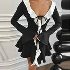 Ruffle Charm 2.0 Mini Dress Black