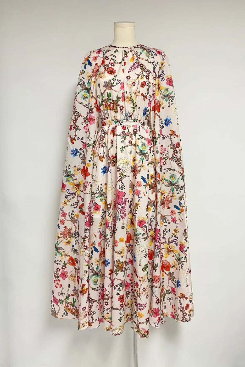 Gloria Statement Round Neck Cape Sleeve Maxi Dress Boutique Collection