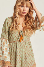 Creazy Kids Boho Print Long Sleeve Romper - 2 Colors