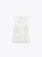 Slim-fit Square Collar Sleeveless Peplum Top