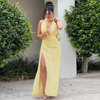 Rosier Slit Dress Yellow