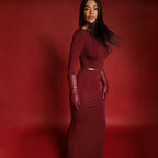 Billowing Maxi Dress Maroon