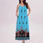 Vilma Timeless Printed Long Dress Elevated Occasion Wear