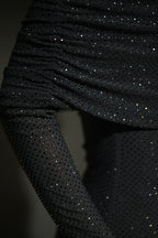 Babette - Off - Shoulder Shimmer Maxi Dress