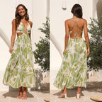 Everbloom Halter Dress Green