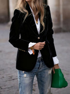 Velvet Single Breasted Blazer