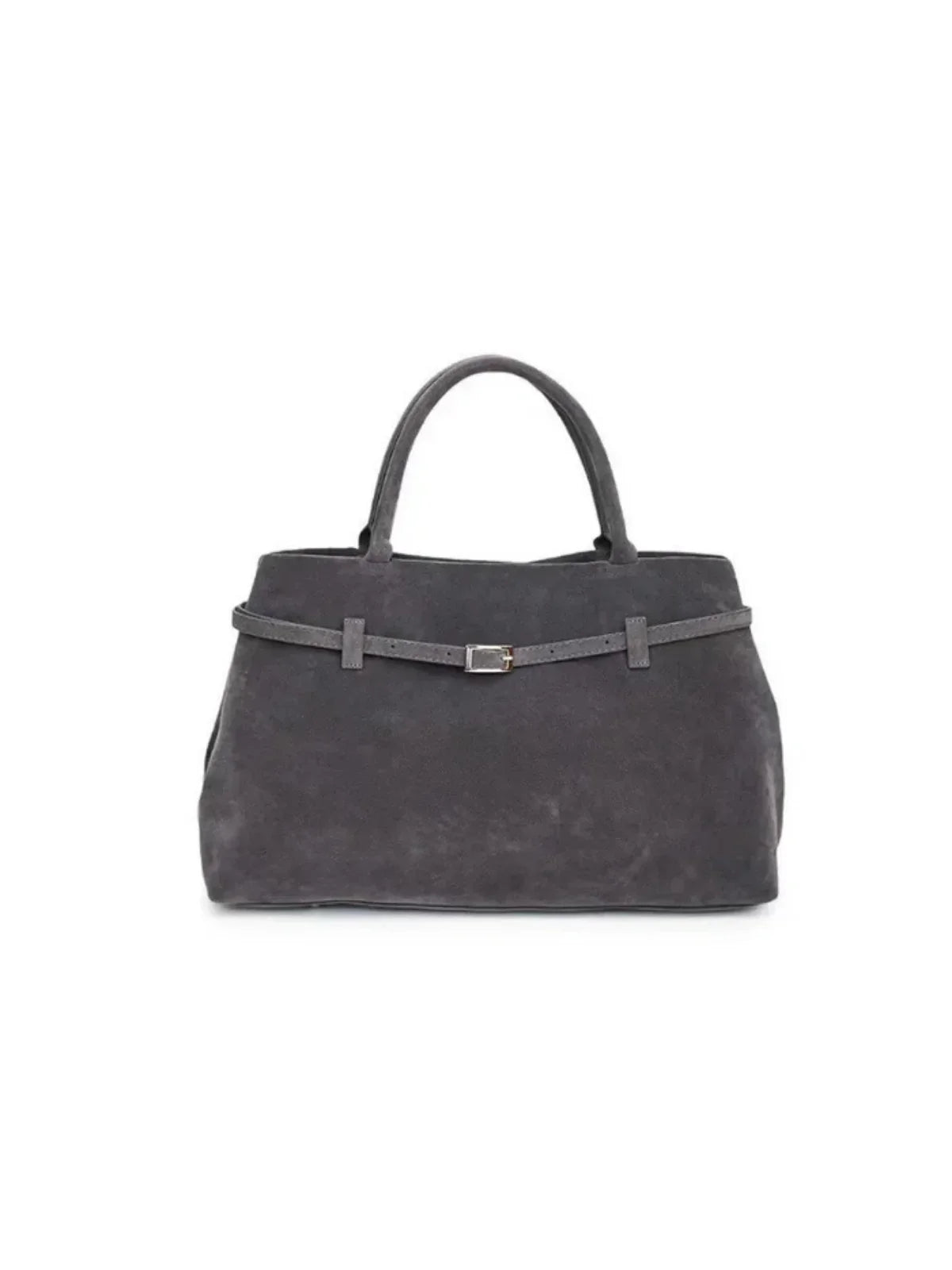 Vintage Buckle-Design Top-Handle Bag