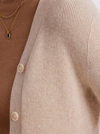 Beige Seamless Cashmere Cardigan