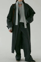 Oversized Stand Collar Long Casual Overcoat