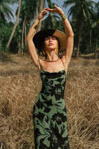 Floral Backless Slip Dress