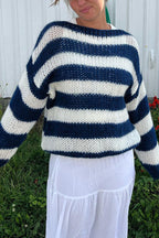 Loose Striped Fashionable All-match Long Sleeve Knitted Sweater