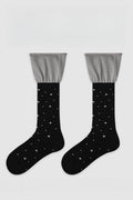 Two Tone Slouchy Letter Printed Socks