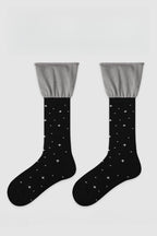 Two Tone Slouchy Letter Printed Socks