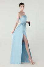 Satin Spaghetti Strap Mermaid Party Dress