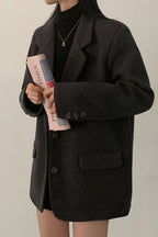 Wool Blend Oversized Longline Blazer