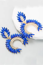 Geometric Peacock feather earrings