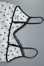 Silk Polka Dot Halter Top High Slit Pencil Skirt Set