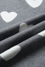 Round Neck Heart Knit Sweater