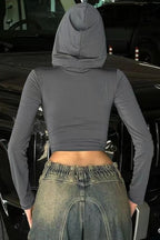 Crop Top Slim Fit Zip-Up Hoodie
