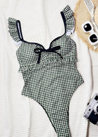 Vichy Charm Ruffle One-Piece Swimsuit