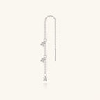 Micro Pave Diamond Fringe Chain Threader Earrings